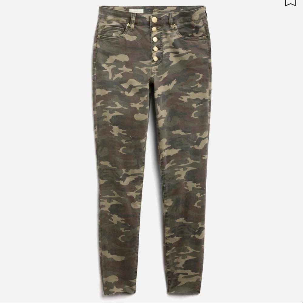 KUT FROM THE CLOTH Stan Printed High Waisted Scissor Cut Hem Skinny Jean.